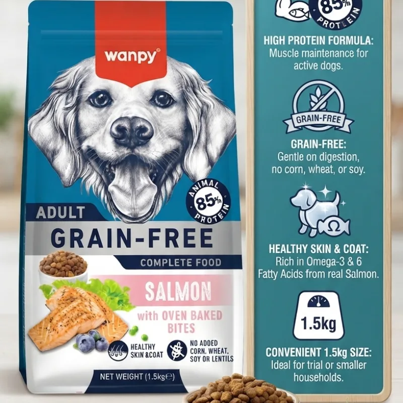 Wanpy Grain FREE Salmon Adult Dog Food 1.5kg